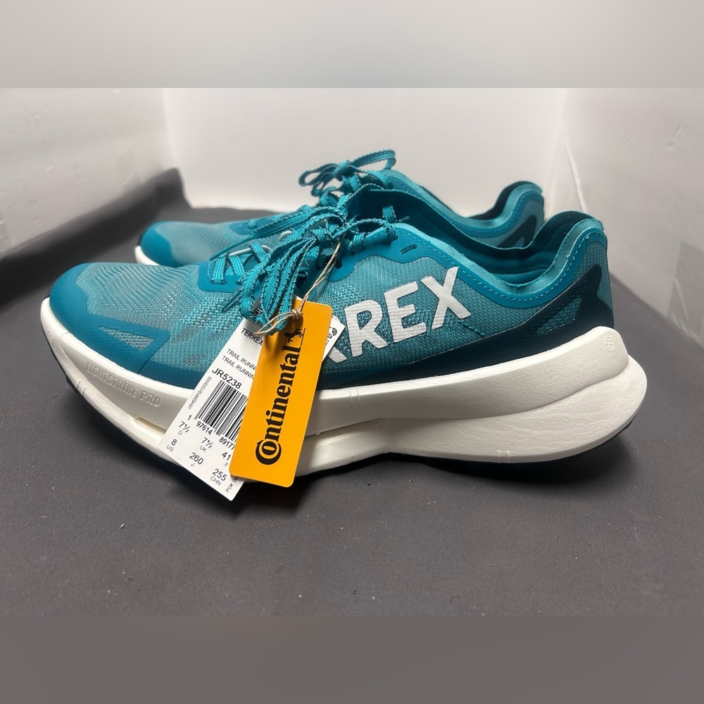 Adidas Terrex Agravic Speed Ultra Pure Teal/Grey/Aurora Ivy (JR5238) size 8.